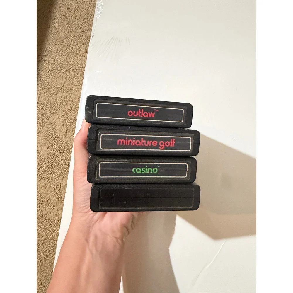 Atari 2600 Game Cartridge Lot of 4 Defender Outlaw Casino Miniature Golf CX-2609